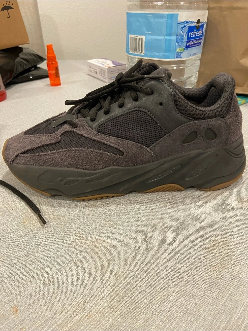 Yeezy Men's Chunky Trainer in Black and Dark Brown
